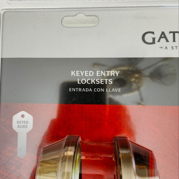 New, Gate House Lock Set Entry Door Deadbolt Combo, Antique Brass, Pkg of 2 - Picture 2 of 6